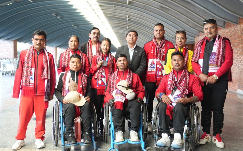 नेपाली पारा एथलेटिक्स टोली स्वदेश फर्कियो
