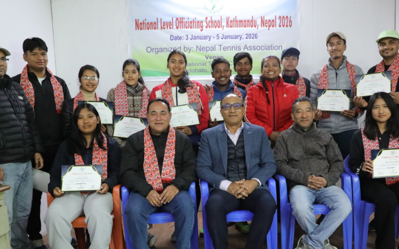 टेनिस स्कुल चेयर अम्पायर कोर्ष सम्पन्न